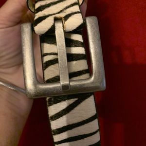 Genuine leather Zebra belt XL